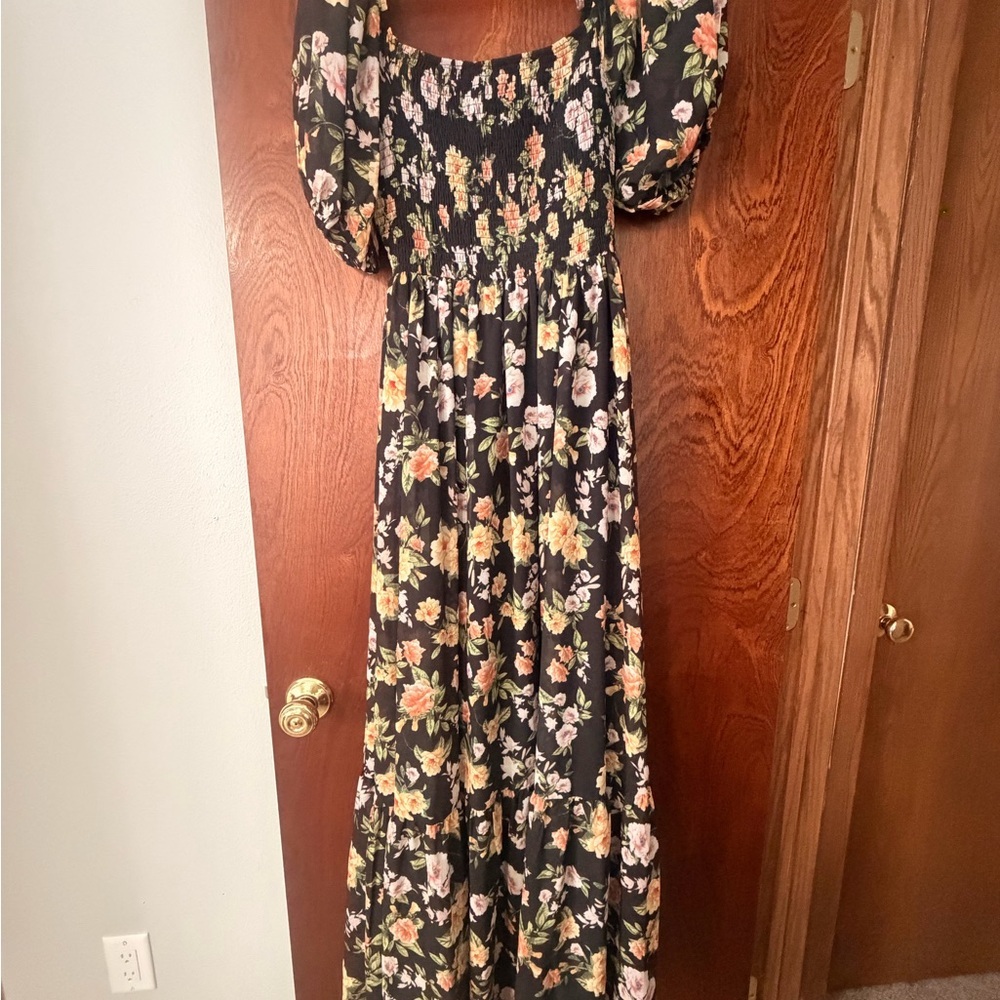 Flying Tomato Black Floral Dress